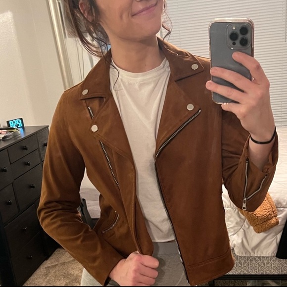 LOFT Brown Suede Moto Jacket - Picture 7 of 7